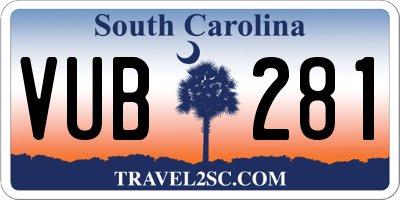 SC license plate VUB281