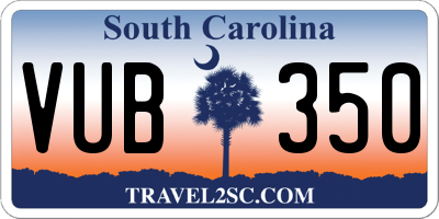 SC license plate VUB350