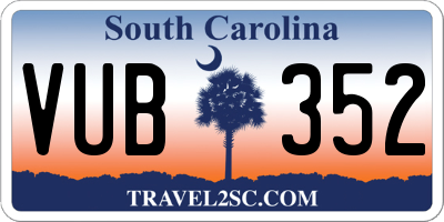 SC license plate VUB352