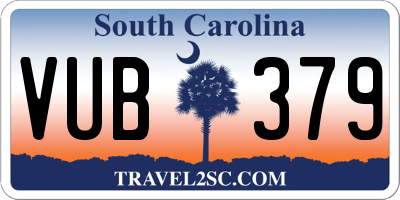 SC license plate VUB379
