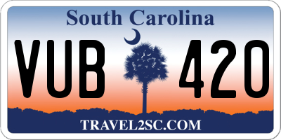 SC license plate VUB420