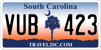 SC license plate VUB423