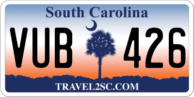 SC license plate VUB426