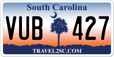 SC license plate VUB427