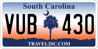 SC license plate VUB430