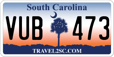 SC license plate VUB473