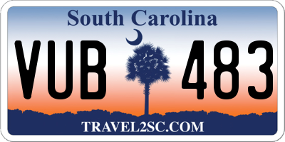 SC license plate VUB483