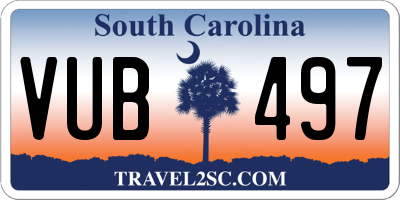 SC license plate VUB497