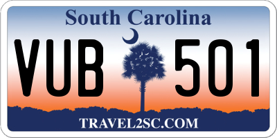 SC license plate VUB501