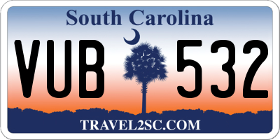 SC license plate VUB532