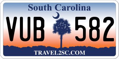 SC license plate VUB582