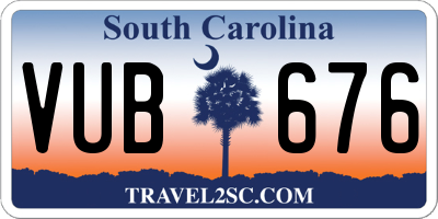 SC license plate VUB676