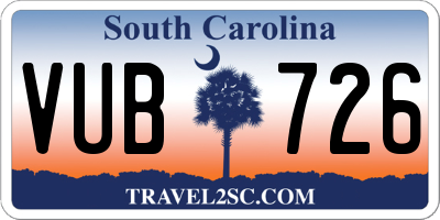 SC license plate VUB726