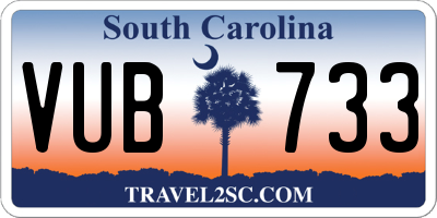 SC license plate VUB733