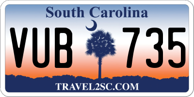 SC license plate VUB735