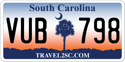 SC license plate VUB798