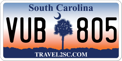 SC license plate VUB805