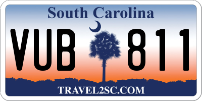SC license plate VUB811