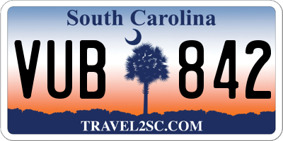 SC license plate VUB842