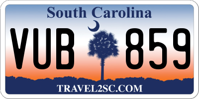 SC license plate VUB859