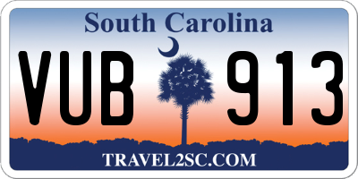 SC license plate VUB913