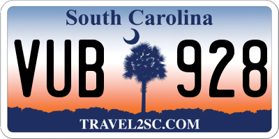 SC license plate VUB928
