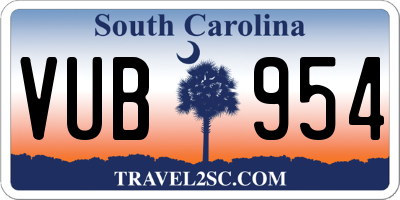 SC license plate VUB954