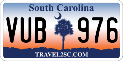 SC license plate VUB976