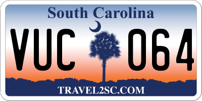 SC license plate VUC064