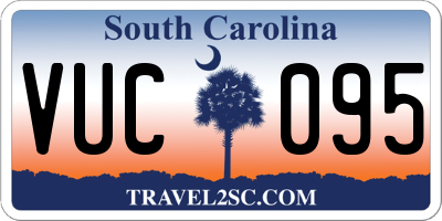 SC license plate VUC095
