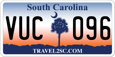 SC license plate VUC096
