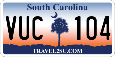 SC license plate VUC104