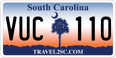 SC license plate VUC110