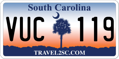 SC license plate VUC119