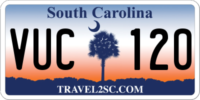 SC license plate VUC120