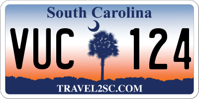 SC license plate VUC124