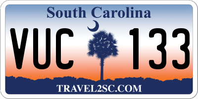 SC license plate VUC133