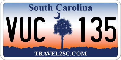 SC license plate VUC135