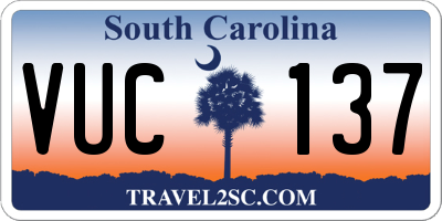 SC license plate VUC137