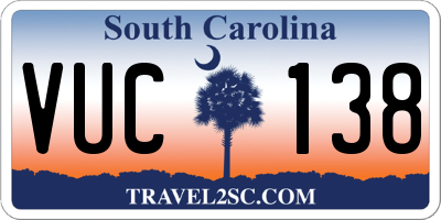 SC license plate VUC138