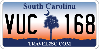 SC license plate VUC168