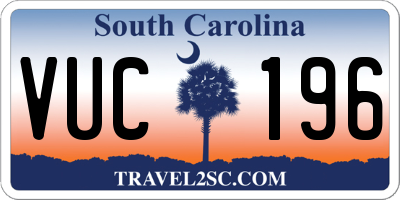 SC license plate VUC196