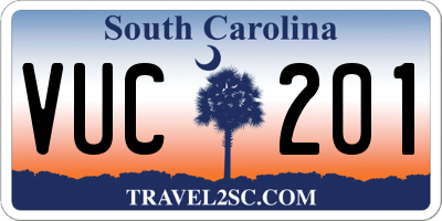 SC license plate VUC201