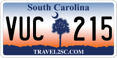 SC license plate VUC215