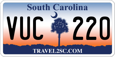 SC license plate VUC220