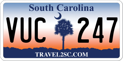 SC license plate VUC247