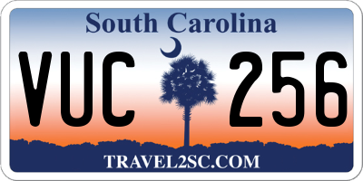 SC license plate VUC256