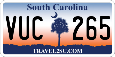 SC license plate VUC265