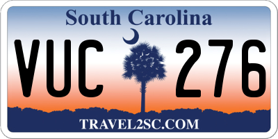 SC license plate VUC276
