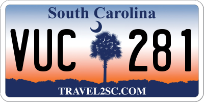 SC license plate VUC281